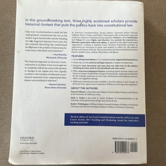 American constitutionalism, second edition. Volume one, structures of government - Picture 2 of 3